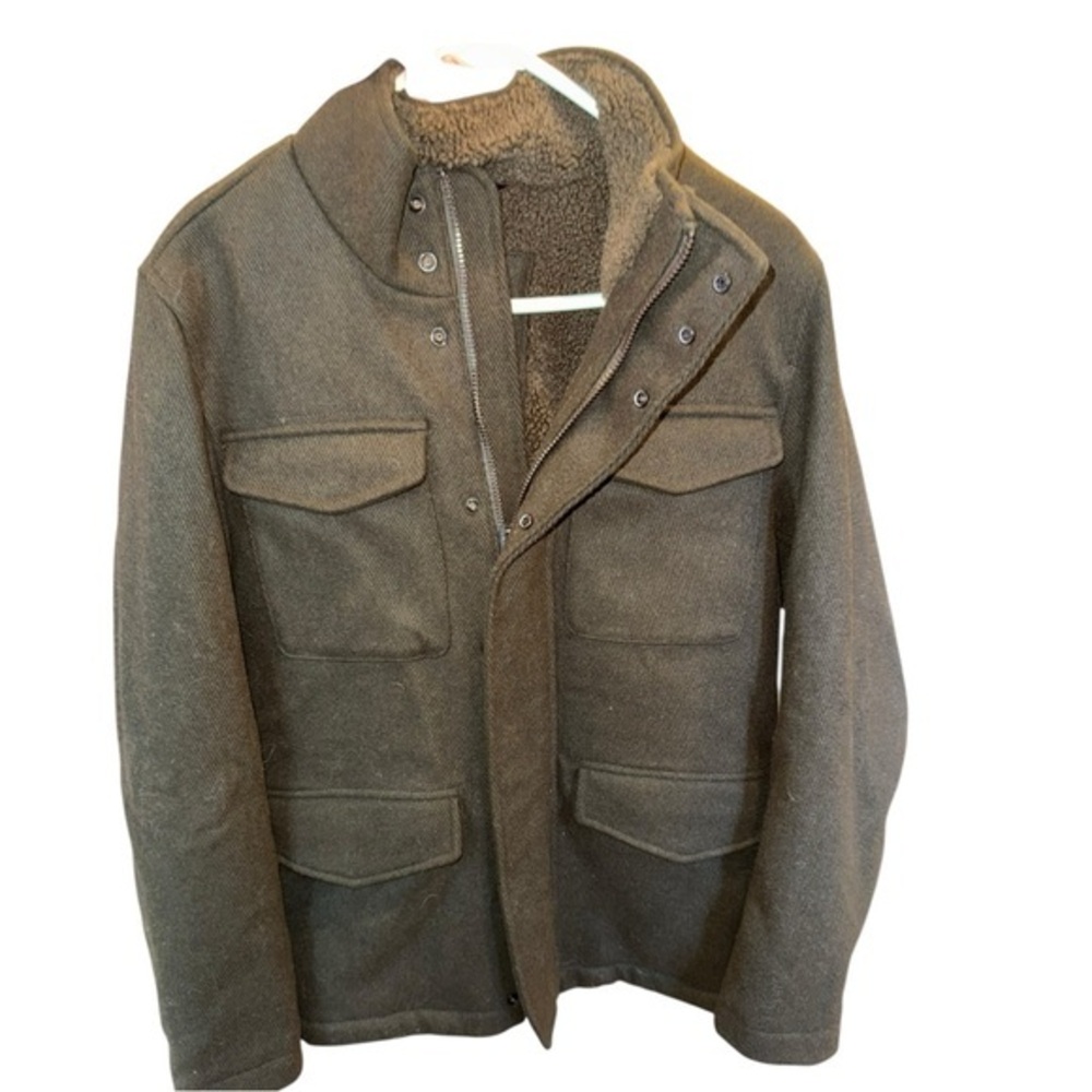 Mango Wool Sherpa Jacket Small - image 1